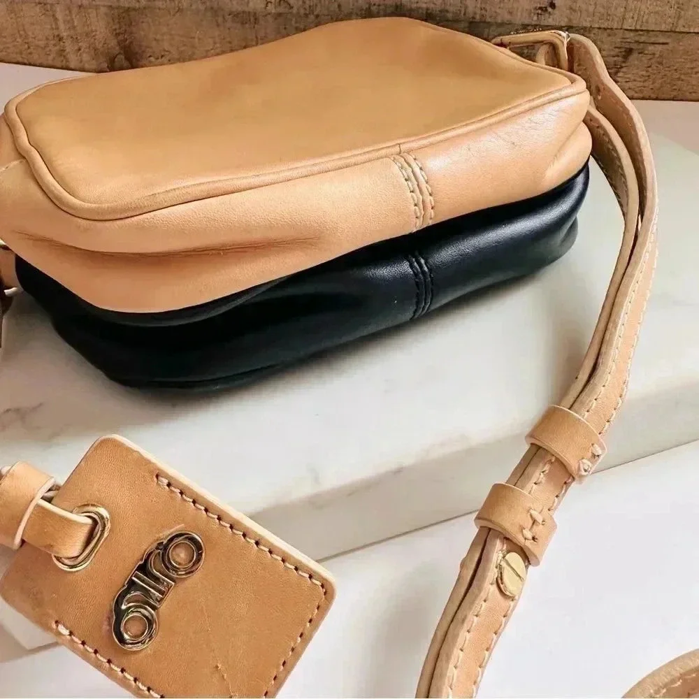 Rovimoss Mini Square Leather Mini Color Block Crossbody Bag